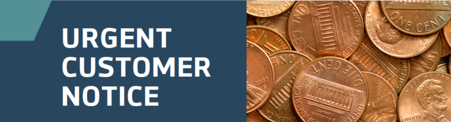 Customer Notice on Distribution of Pennies 10 15 25