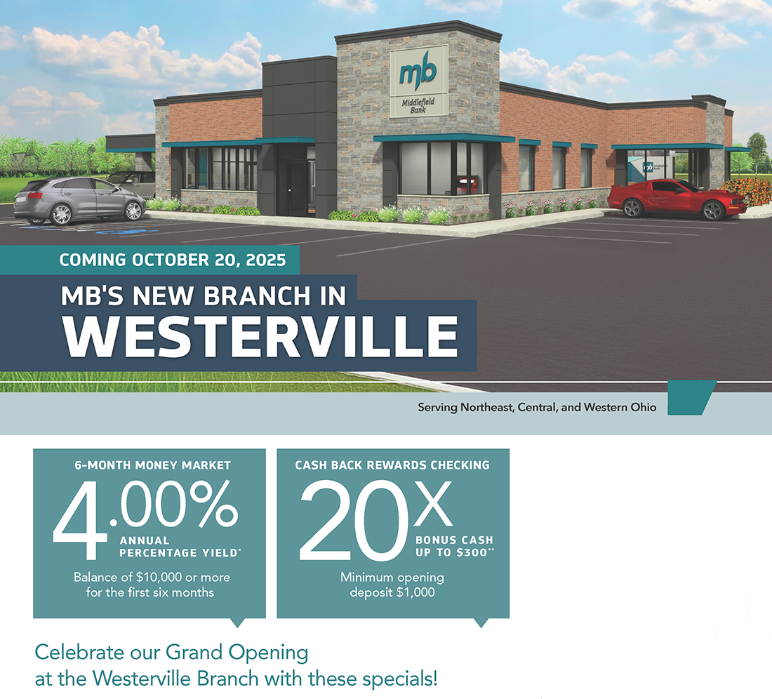 middlefield bank westerville grand opening specials