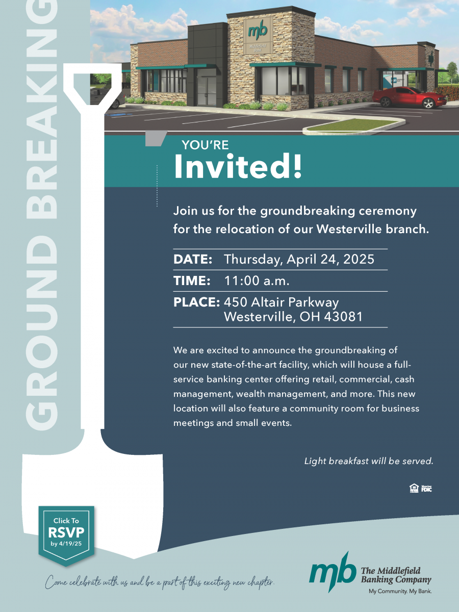 Middlefield Bank Westerville Groundbreaking RSVP
